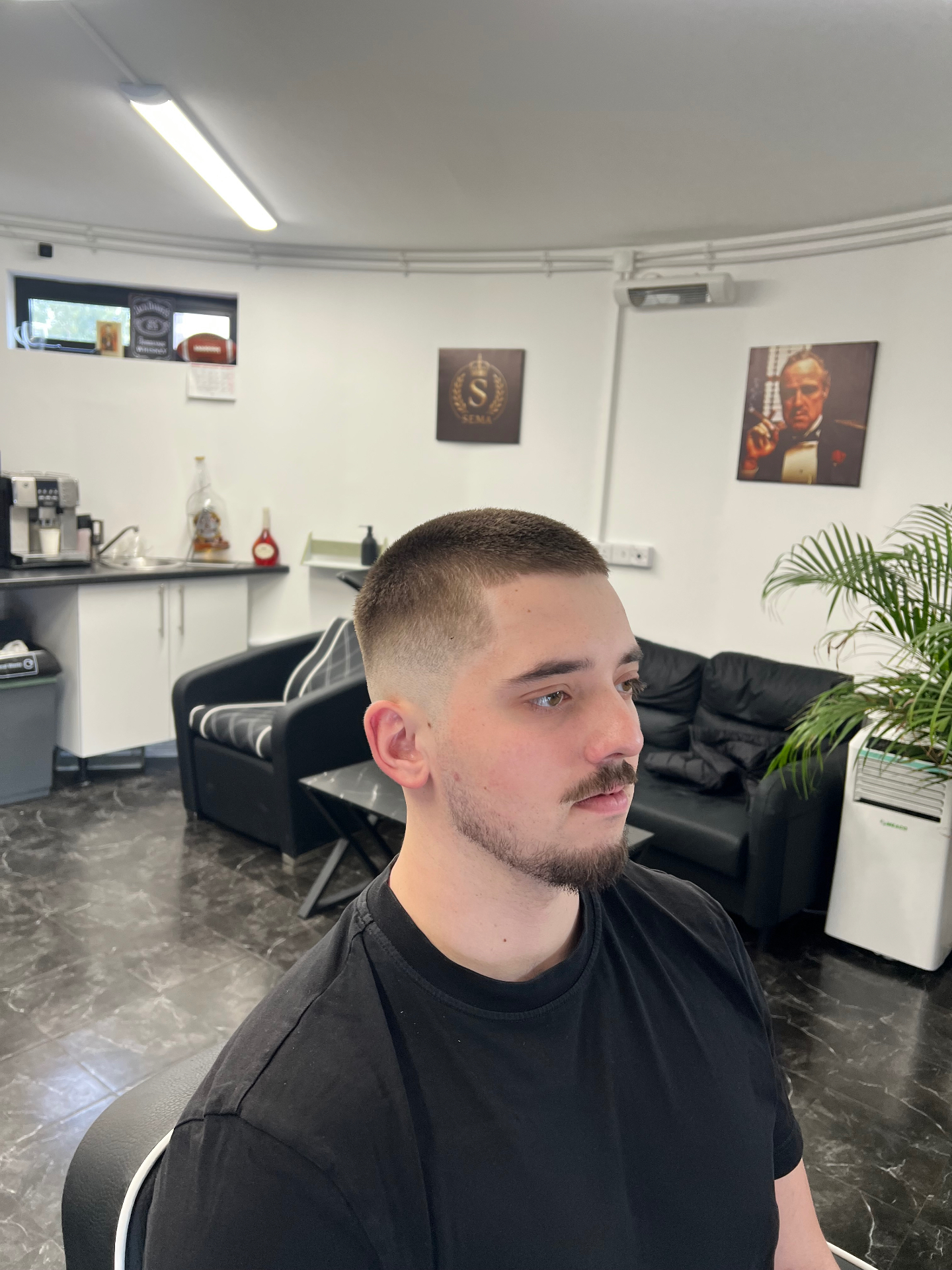 Taper fade with a textured top