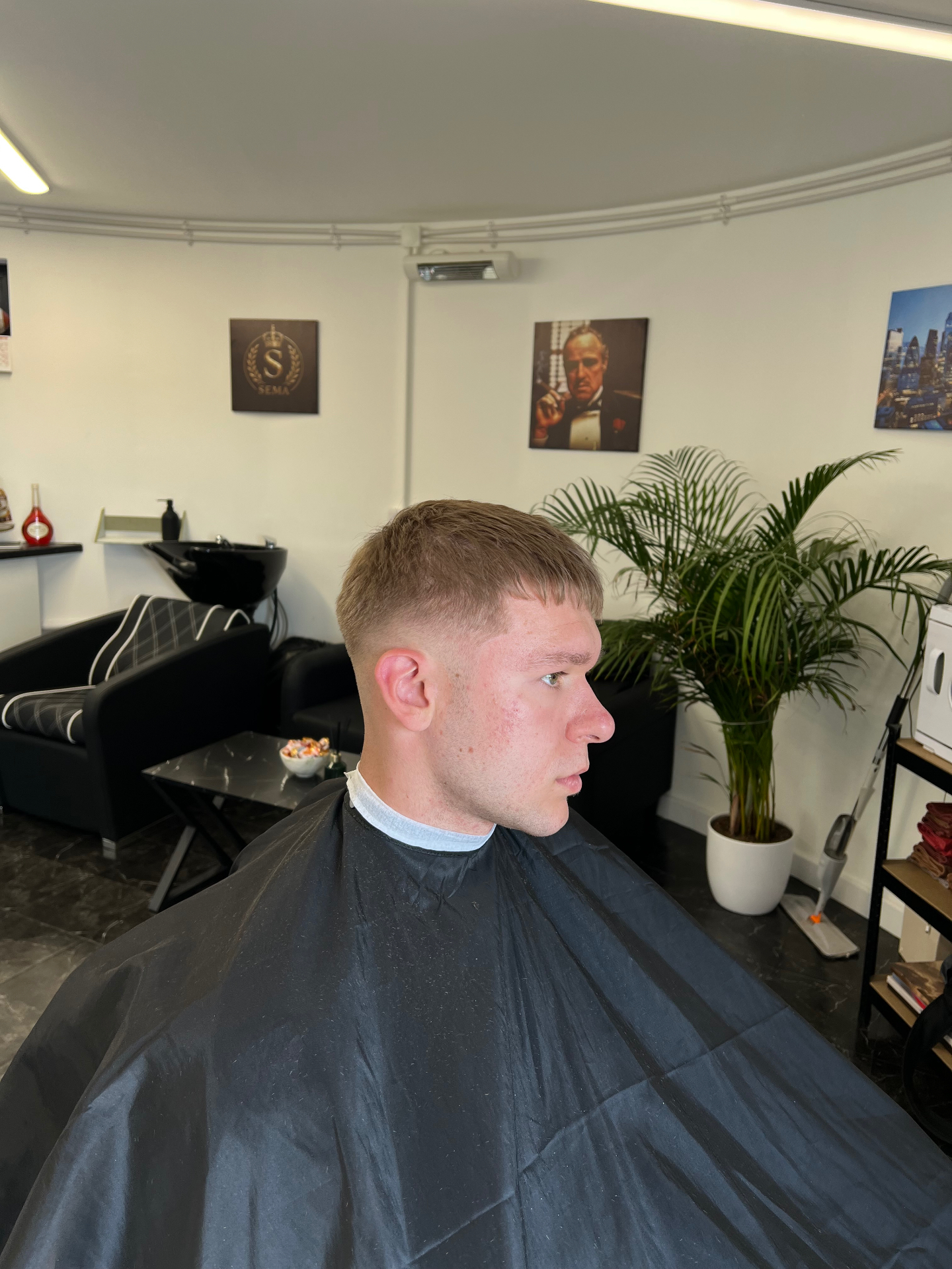 Fresh haircut with a clean fade